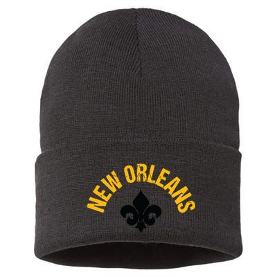 New Orleans Fleurdelis Fleurdelys Design New Orleans Sustainable Knit Beanie