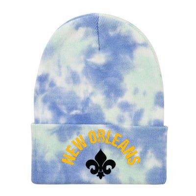 New Orleans Fleurdelis Fleurdelys Design New Orleans Tie Dye 12in Knit Beanie