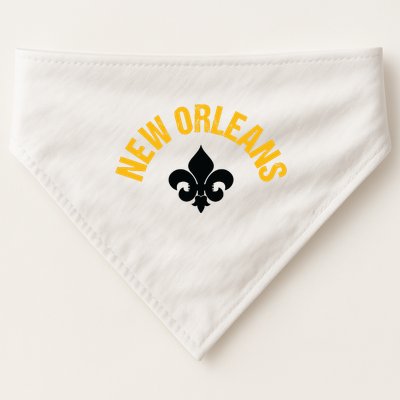 New Orleans Fleurdelis Fleurdelys Design New Orleans USA-Made Doggie Bandana