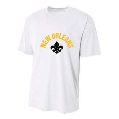 New Orleans Fleurdelis Fleurdelys Design New Orleans Youth Performance Sprint T-Shirt