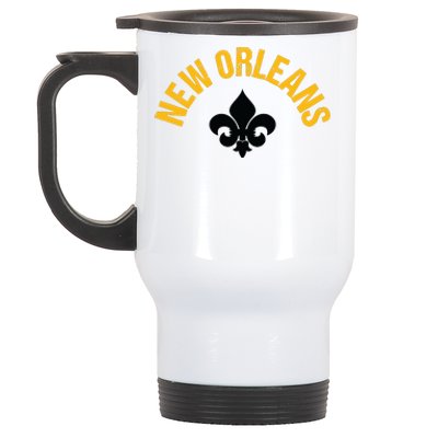 New Orleans Fleurdelis Fleurdelys Design New Orleans Stainless Steel Travel Mug