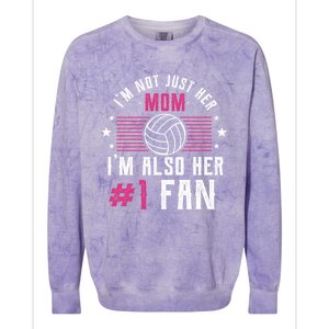 Number One Fan Volleyball Mom Gift Design Idea Design Gift Colorblast Crewneck Sweatshirt