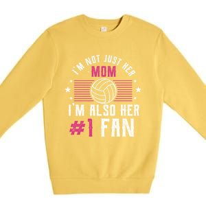 Number One Fan Volleyball Mom Gift Design Idea Design Gift Premium Crewneck Sweatshirt