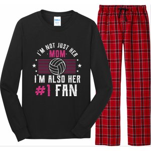 Number One Fan Volleyball Mom Gift Design Idea Design Gift Long Sleeve Pajama Set