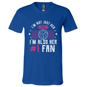 Number One Fan Volleyball Mom Gift Design Idea Design Gift V-Neck T-Shirt