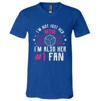 Number One Fan Volleyball Mom Gift Design Idea Design Gift V-Neck T-Shirt