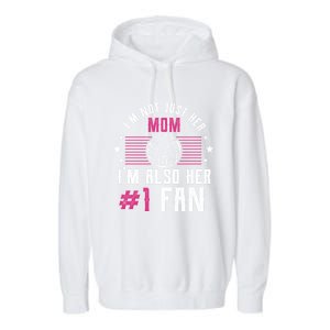 Number One Fan Volleyball Mom Gift Design Idea Design Gift Garment-Dyed Fleece Hoodie