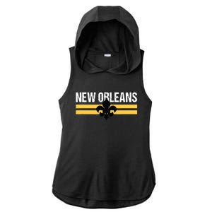 New Orleans Fleurdelis Fleurdelys Lily Icon New Orlean Ladies PosiCharge Tri-Blend Wicking Draft Hoodie Tank