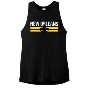 New Orleans Fleurdelis Fleurdelys Lily Icon New Orlean Ladies PosiCharge Tri-Blend Wicking Tank