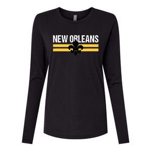 New Orleans Fleurdelis Fleurdelys Lily Icon New Orlean Womens Cotton Relaxed Long Sleeve T-Shirt