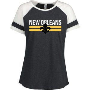 New Orleans Fleurdelis Fleurdelys Lily Icon New Orlean Enza Ladies Jersey Colorblock Tee