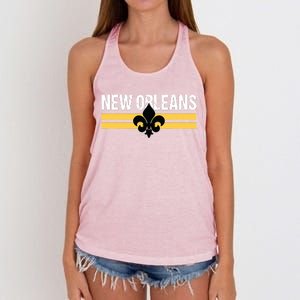 New Orleans Fleurdelis Fleurdelys Lily Icon New Orlean Women's Knotted Racerback Tank