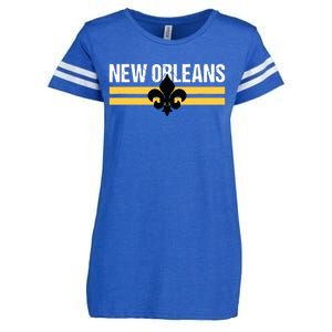 New Orleans Fleurdelis Fleurdelys Lily Icon New Orlean Enza Ladies Jersey Football T-Shirt