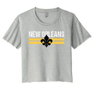 New Orleans Fleurdelis Fleurdelys Lily Icon New Orlean Women's Crop Top Tee