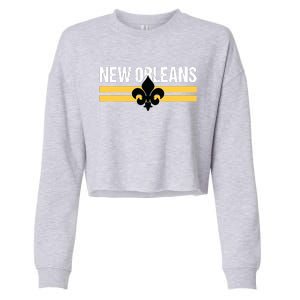 New Orleans Fleurdelis Fleurdelys Lily Icon New Orlean Cropped Pullover Crew