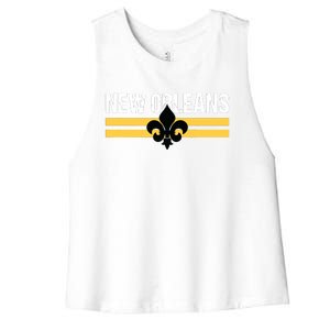 New Orleans Fleurdelis Fleurdelys Lily Icon New Orlean Women's Racerback Cropped Tank