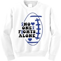 No One Fights Alone Colon Cancer Family Kids Sweatshirt