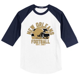 New Orleans Football Est 1967 Team Supporter Baseball Sleeve Shirt