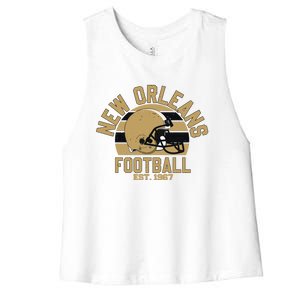 New Orleans Football Est 1967 Team Supporter Women's Racerback Cropped Tank