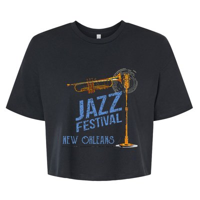 New Orleans Festival Of Jazz Music Louisiana Gifts Bella+Canvas Jersey Crop Tee