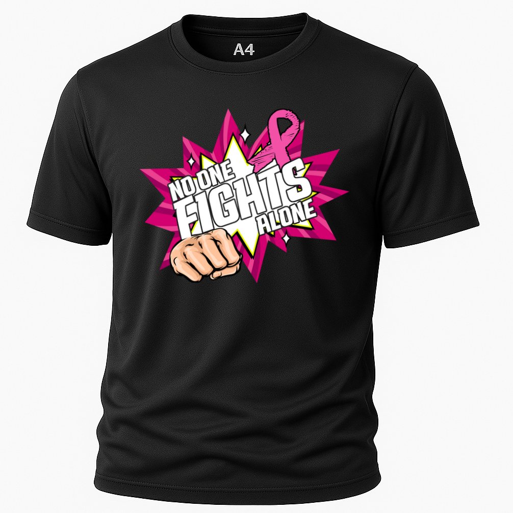 No One Fights Alone Breast Cancer Awareness Cooling Performance Crew T-Shirt