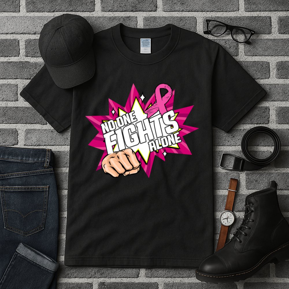No One Fights Alone Breast Cancer Awareness Tall T-Shirt