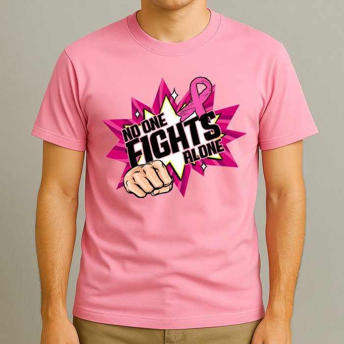 No One Fights Alone Breast Cancer Awareness T-Shirt