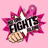 No One Fights Alone Breast Cancer Awareness T-Shirt