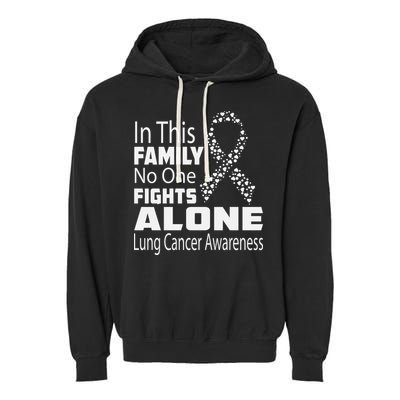 No One Fights Alone Lung Cancer Awareness Garment-Dyed Fleece Hoodie