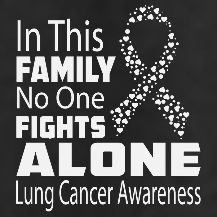 No One Fights Alone Lung Cancer Awareness 7 Panel Mesh Trucker Snapback Hat