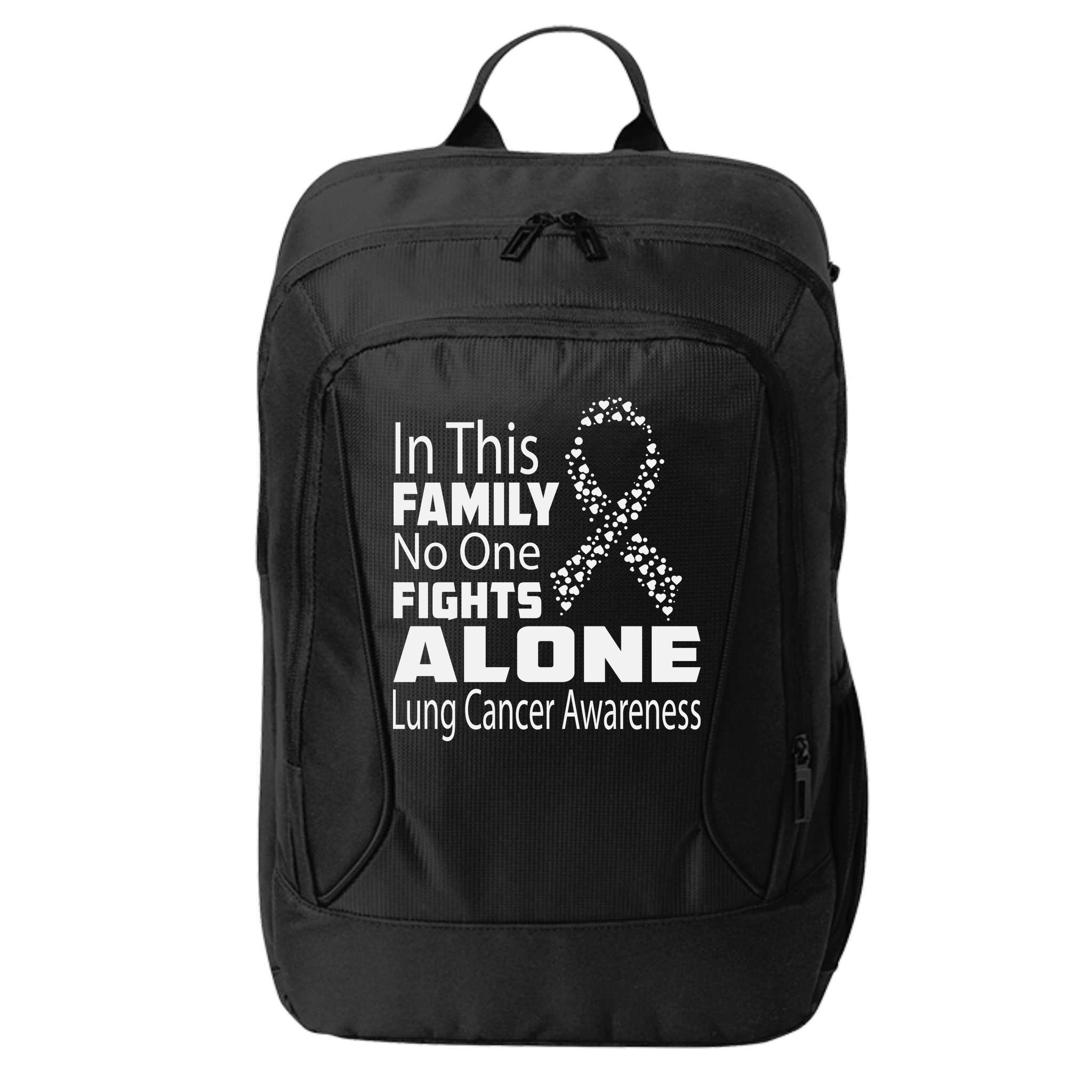 No One Fights Alone Lung Cancer Awareness City Backpack