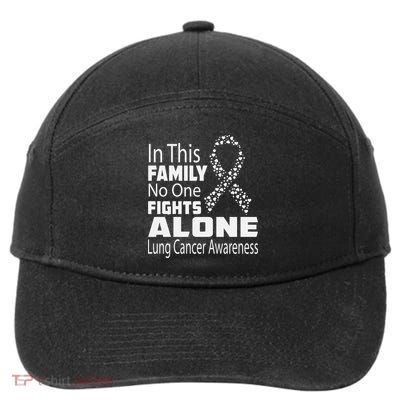 No One Fights Alone Lung Cancer Awareness 7-Panel Snapback Hat