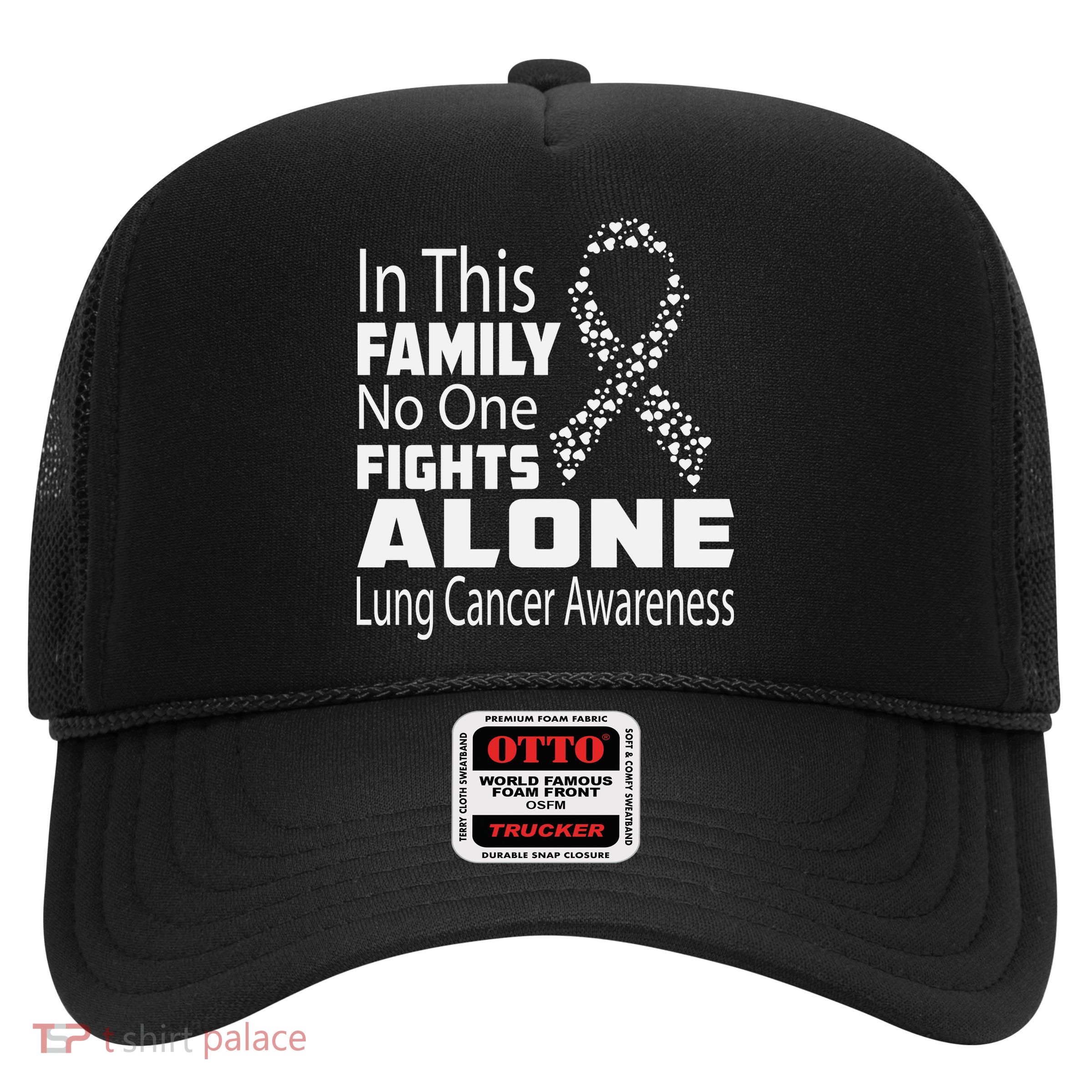 No One Fights Alone Lung Cancer Awareness Trucker Hat