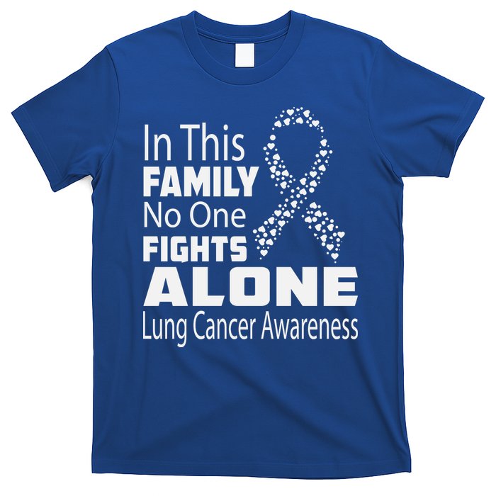 No One Fights Alone Lung Cancer Awareness T-Shirt