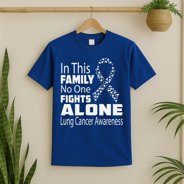 No One Fights Alone Lung Cancer Awareness T-Shirt
