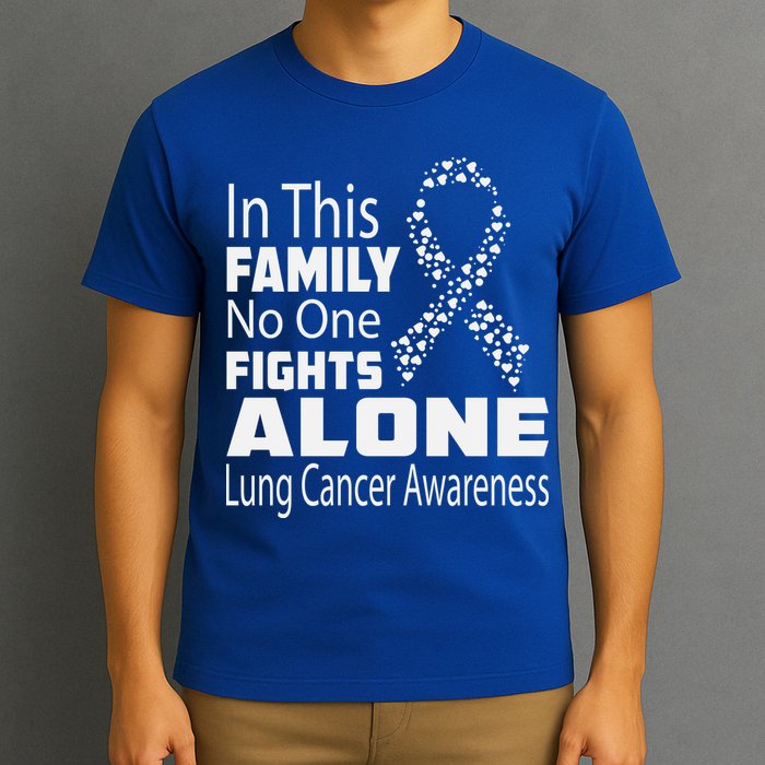 No One Fights Alone Lung Cancer Awareness T-Shirt