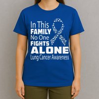 No One Fights Alone Lung Cancer Awareness T-Shirt