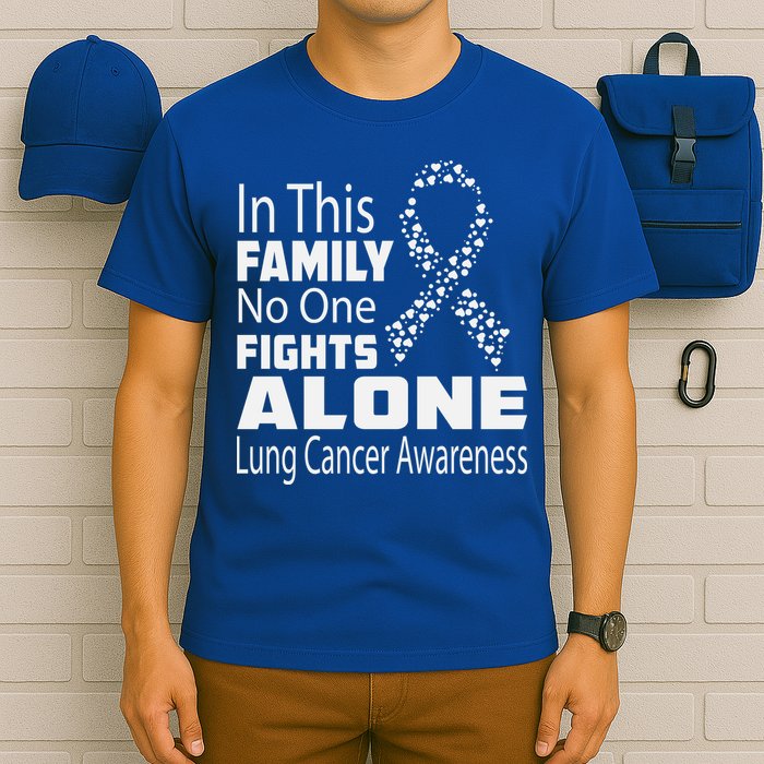 No One Fights Alone Lung Cancer Awareness T-Shirt