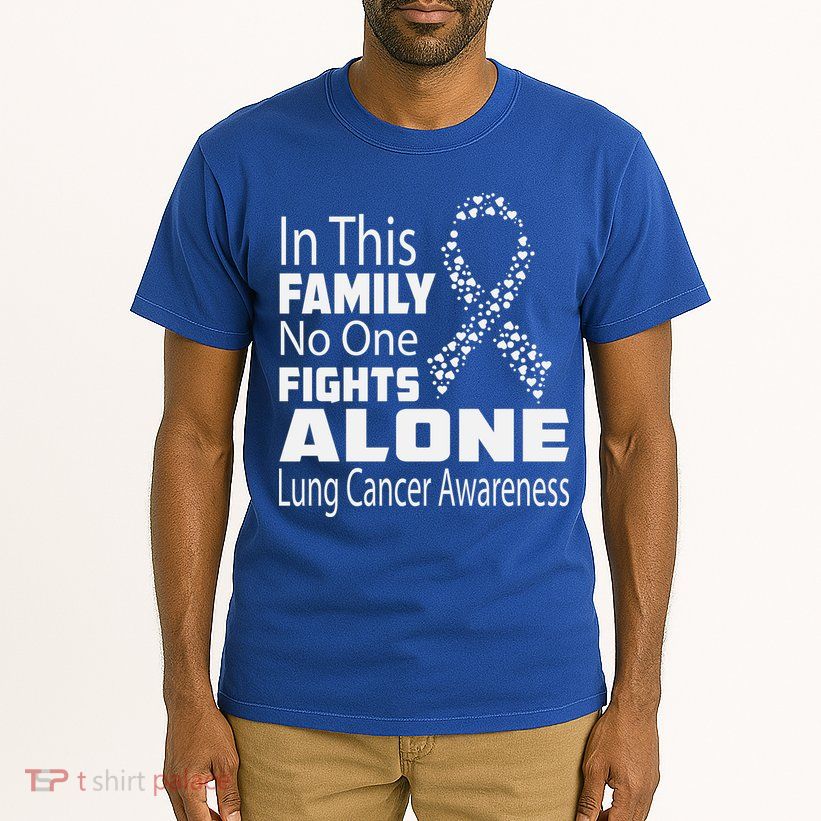 No One Fights Alone Lung Cancer Awareness Tall T-Shirt