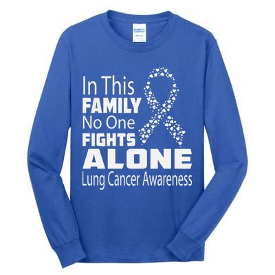 No One Fights Alone Lung Cancer Awareness Tall Long Sleeve T-Shirt