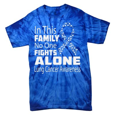 No One Fights Alone Lung Cancer Awareness Tie-Dye T-Shirt