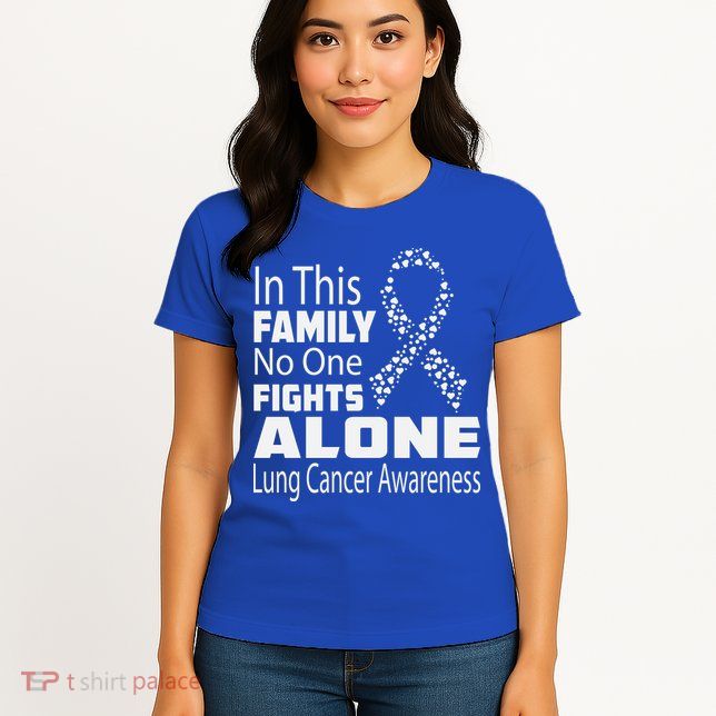No One Fights Alone Lung Cancer Awareness Womens T-Shirt