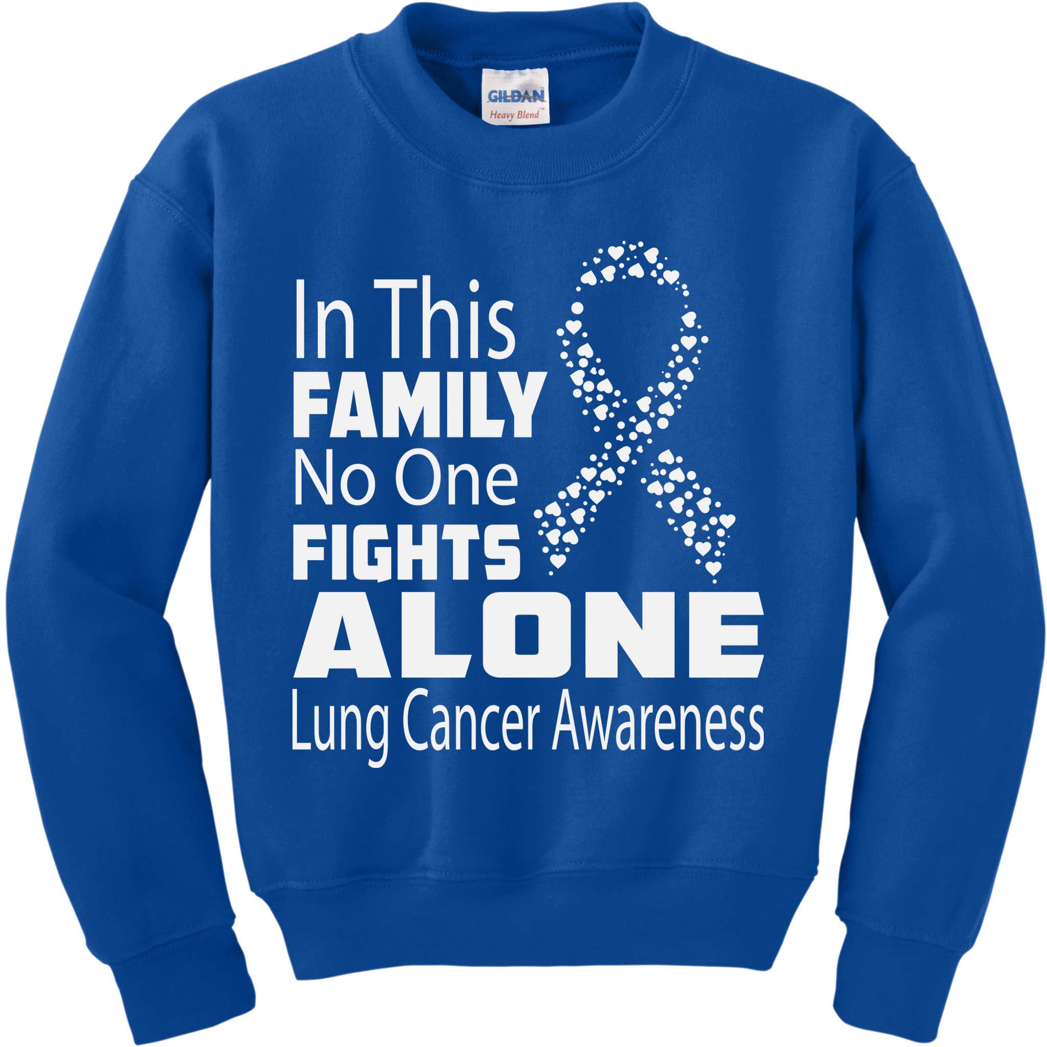 No One Fights Alone Lung Cancer Awareness Kids Sweatshirt