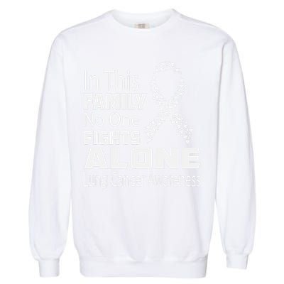No One Fights Alone Lung Cancer Awareness Garment-Dyed Sweatshirt