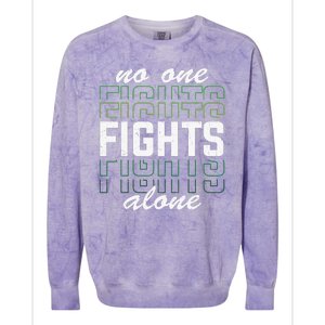 No One Fights Alone Mental Health Awareness Colorblast Crewneck Sweatshirt