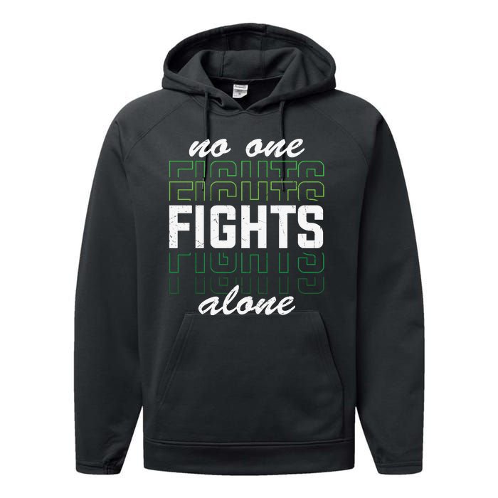 No One Fights Alone Mental Health Awareness Performance Fleece Hoodie