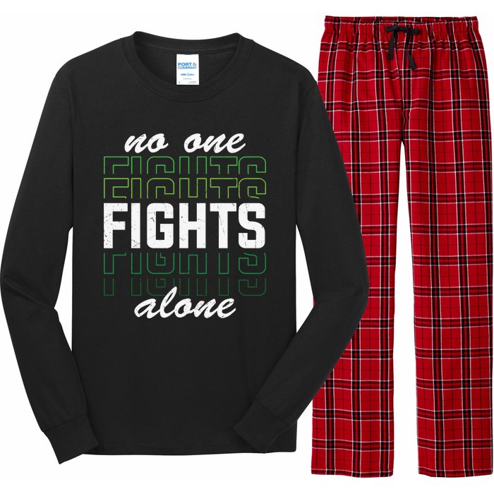 No One Fights Alone Mental Health Awareness Long Sleeve Pajama Set