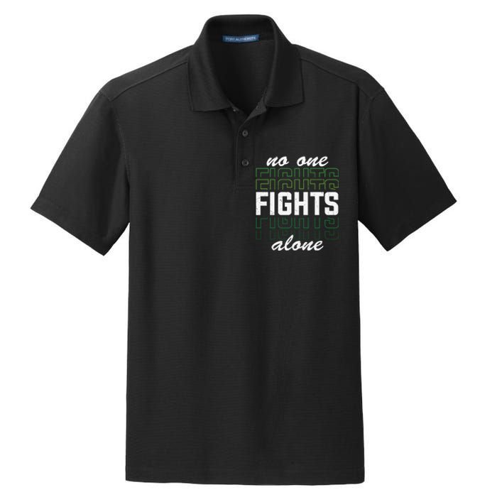 No One Fights Alone Mental Health Awareness Dry Zone Grid Polo