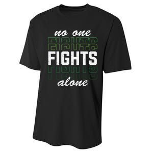 No One Fights Alone Mental Health Awareness Performance Sprint T-Shirt