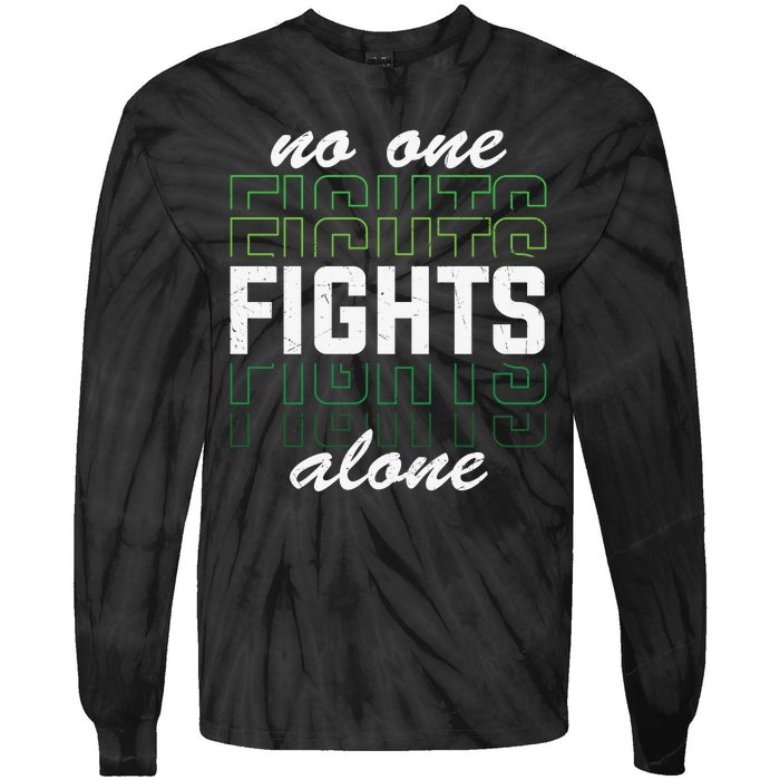 No One Fights Alone Mental Health Awareness Tie-Dye Long Sleeve Shirt